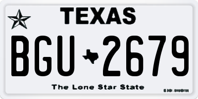 TX license plate BGU2679