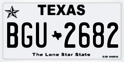 TX license plate BGU2682