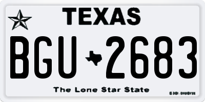 TX license plate BGU2683