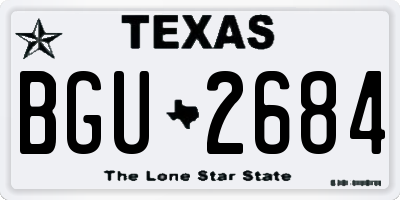 TX license plate BGU2684