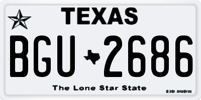 TX license plate BGU2686