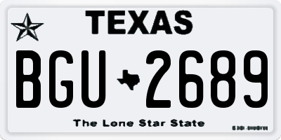 TX license plate BGU2689