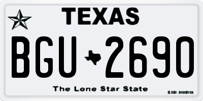 TX license plate BGU2690