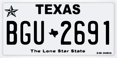 TX license plate BGU2691