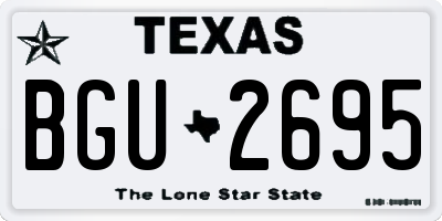 TX license plate BGU2695
