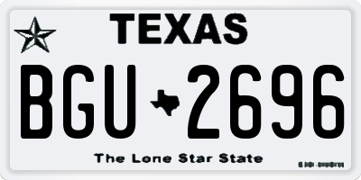 TX license plate BGU2696