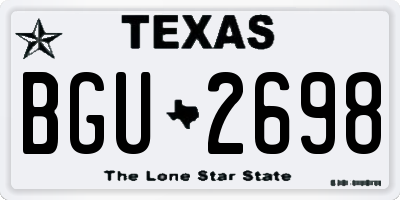 TX license plate BGU2698