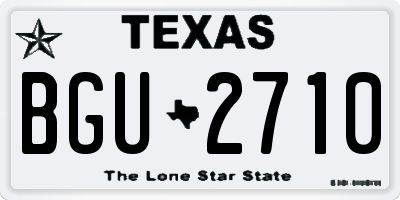 TX license plate BGU2710