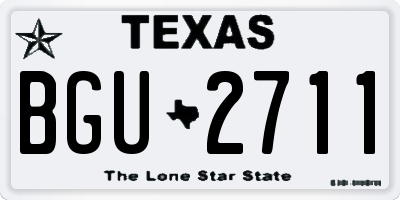 TX license plate BGU2711