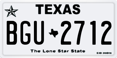 TX license plate BGU2712