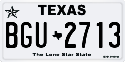 TX license plate BGU2713