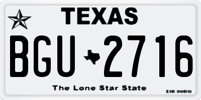 TX license plate BGU2716