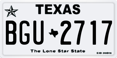 TX license plate BGU2717