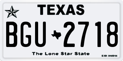 TX license plate BGU2718