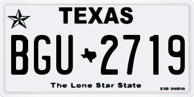 TX license plate BGU2719