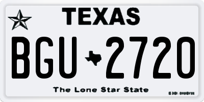 TX license plate BGU2720