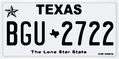 TX license plate BGU2722