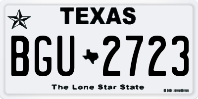 TX license plate BGU2723
