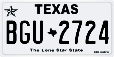 TX license plate BGU2724