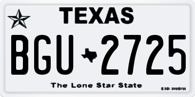 TX license plate BGU2725