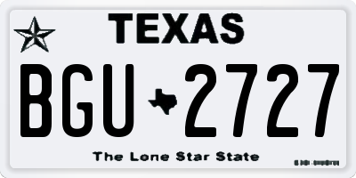 TX license plate BGU2727