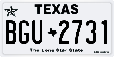 TX license plate BGU2731