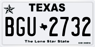 TX license plate BGU2732
