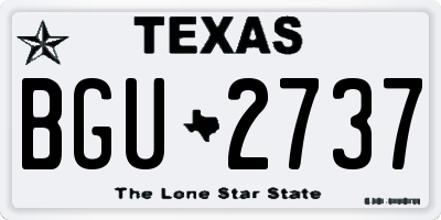 TX license plate BGU2737