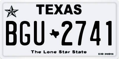 TX license plate BGU2741