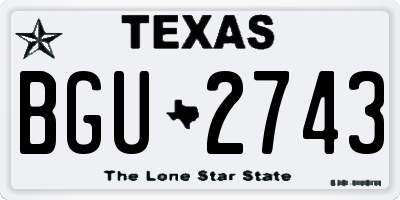 TX license plate BGU2743