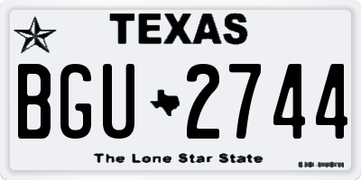 TX license plate BGU2744