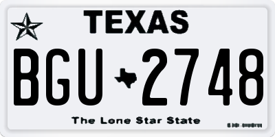 TX license plate BGU2748