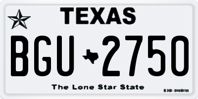 TX license plate BGU2750