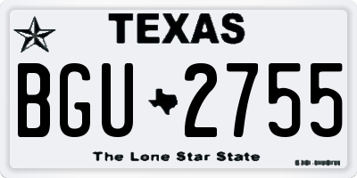 TX license plate BGU2755