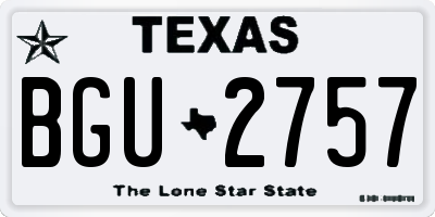 TX license plate BGU2757