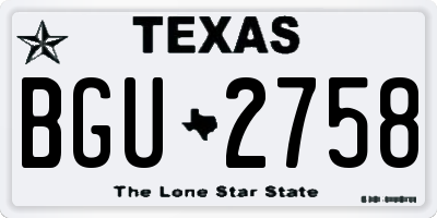 TX license plate BGU2758