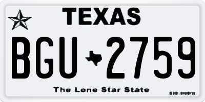 TX license plate BGU2759