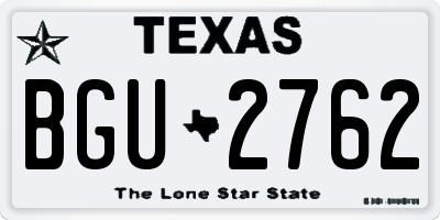 TX license plate BGU2762