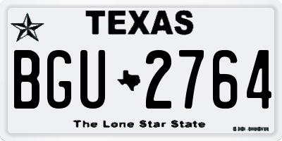 TX license plate BGU2764