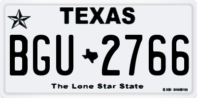 TX license plate BGU2766