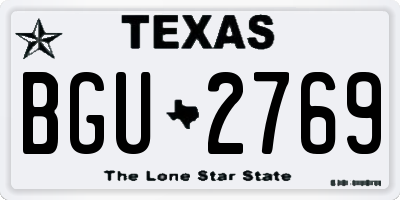 TX license plate BGU2769