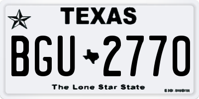 TX license plate BGU2770