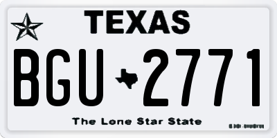 TX license plate BGU2771