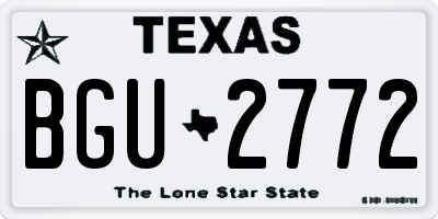 TX license plate BGU2772