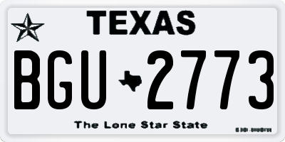 TX license plate BGU2773