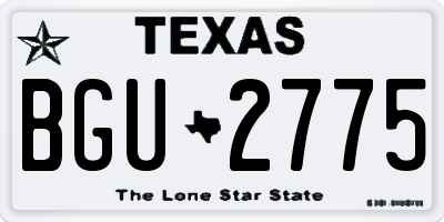 TX license plate BGU2775