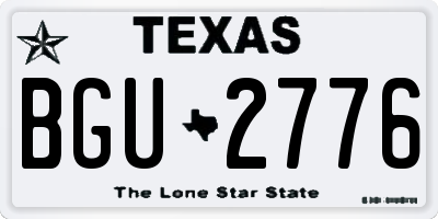 TX license plate BGU2776