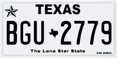 TX license plate BGU2779