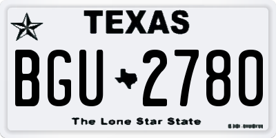 TX license plate BGU2780