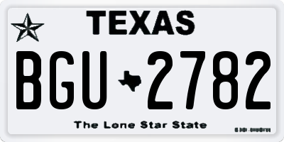 TX license plate BGU2782